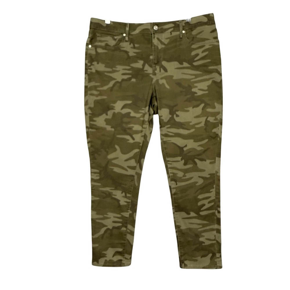 Levis Pants Womens 16W Green 711 Skinny Camo Cotton Stretch Blend 36x27